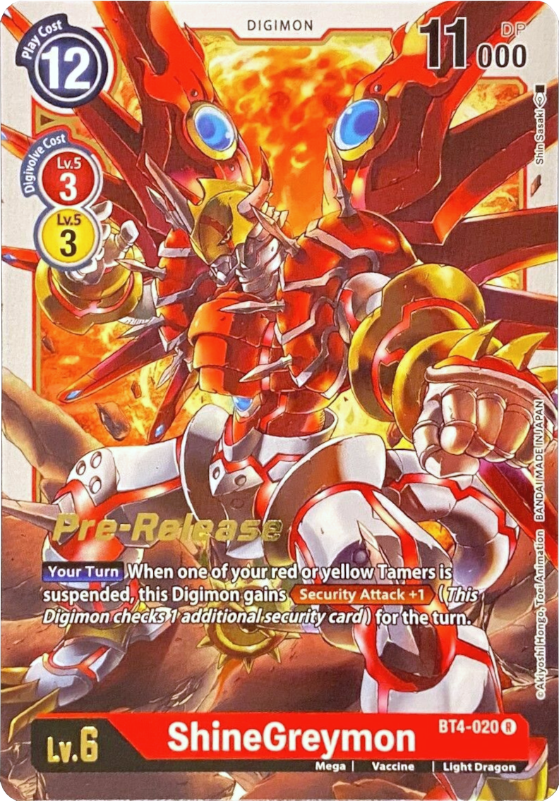 ShineGreymon [BT4-020] [Great Legend Pre-Release Promos] | Event Horizon Hobbies CA