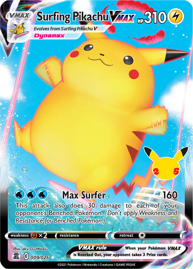 Surfing Pikachu VMAX (009/025) [Celebrations: 25th Anniversary] | Event Horizon Hobbies CA