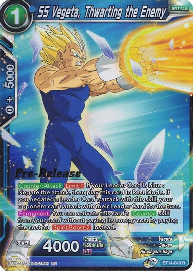 SS Vegeta, Thwarting the Enemy (BT14-043) [Cross Spirits Prerelease Promos] | Event Horizon Hobbies CA