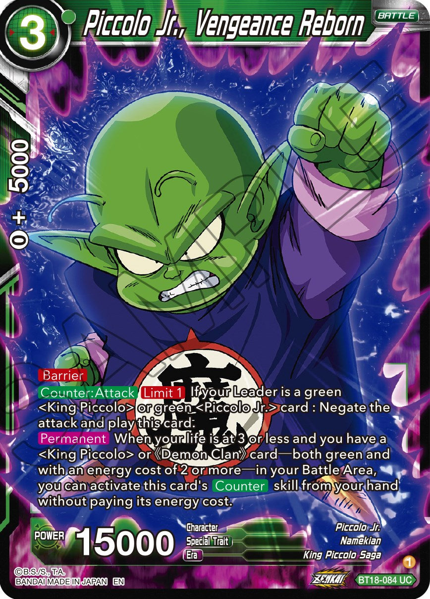 Piccolo Jr., Vengeance Reborn (BT18-084) [Dawn of the Z-Legends] | Event Horizon Hobbies CA