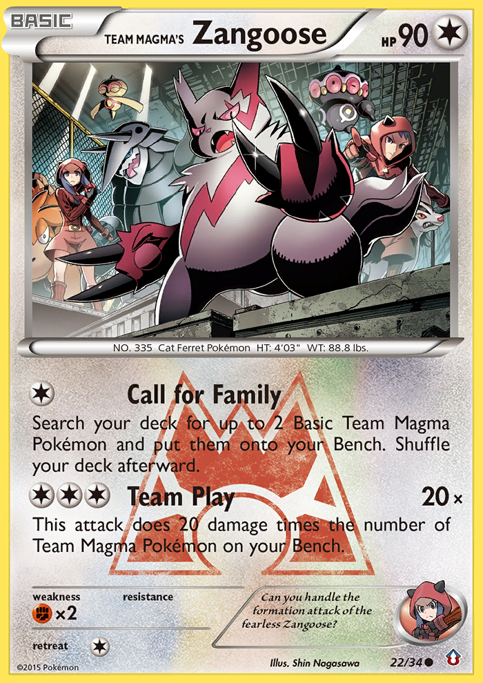 Team Magma's Zangoose (22/34) [XY: Double Crisis] | Event Horizon Hobbies CA