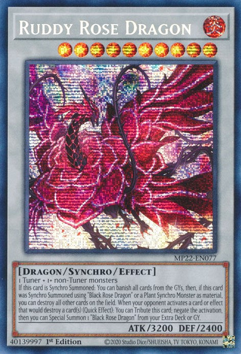 Ruddy Rose Dragon [MP22-EN077] Prismatic Secret Rare | Event Horizon Hobbies CA