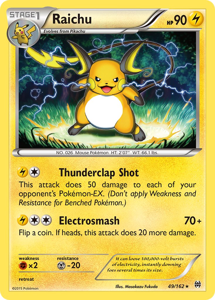 Raichu (49/162) (Theme Deck Exclusive) [XY: BREAKthrough] | Event Horizon Hobbies CA