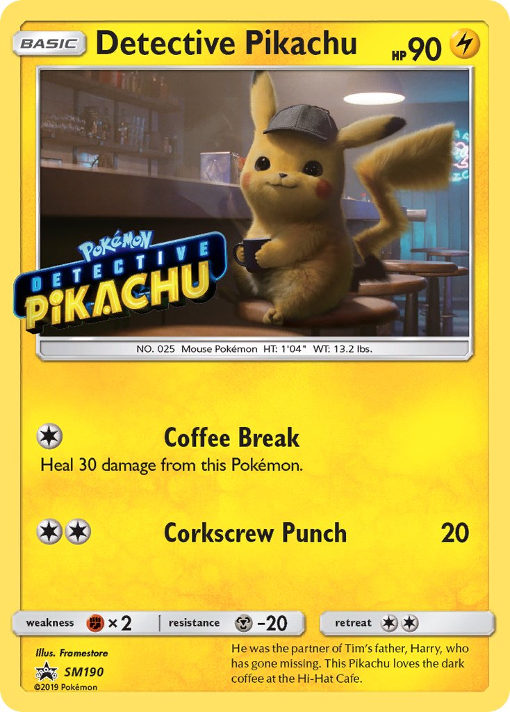 Detective Pikachu (SM190) (Stamped) [Sun & Moon: Black Star Promos] | Event Horizon Hobbies CA