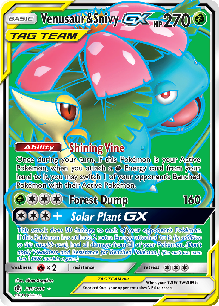 Venusaur & Snivy GX (210/236) [Sun & Moon: Cosmic Eclipse] | Event Horizon Hobbies CA