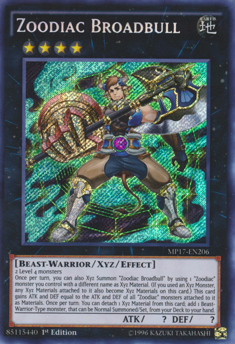 Zoodiac Broadbull [MP17-EN206] Secret Rare | Event Horizon Hobbies CA