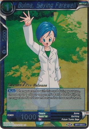 Bulma, Saying Farewell (BT7-033_PR) [Assault of the Saiyans Prerelease Promos] | Event Horizon Hobbies CA