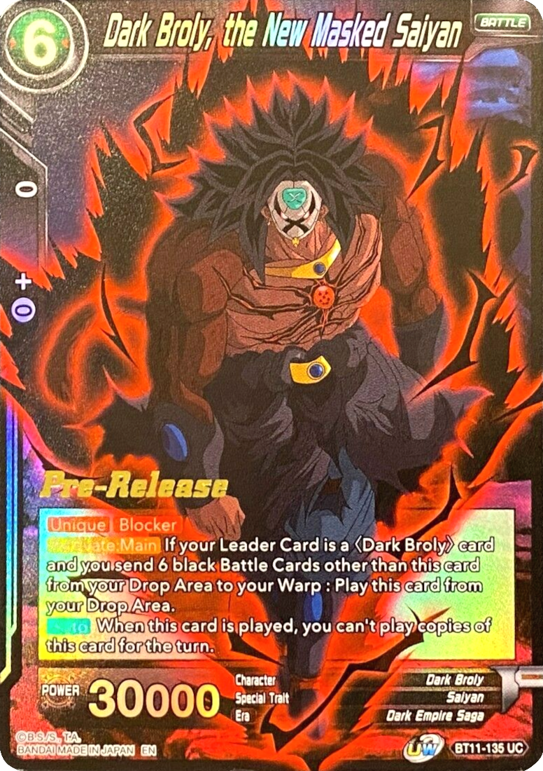 Dark Broly, the New Masked Saiyan (BT11-135) [Vermilion Bloodline Prerelease Promos] | Event Horizon Hobbies CA