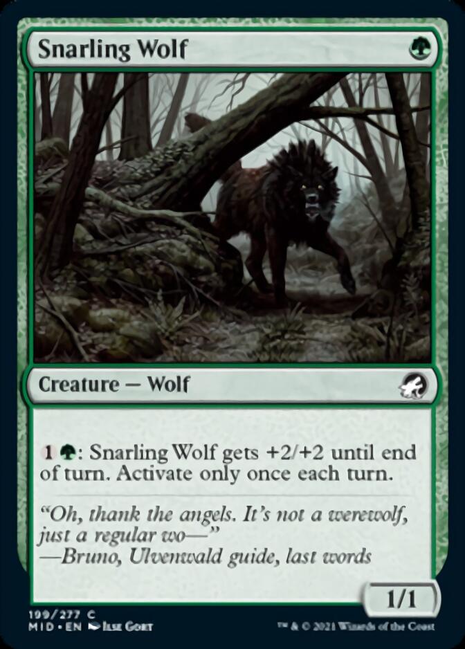 Snarling Wolf [Innistrad: Midnight Hunt] | Event Horizon Hobbies CA