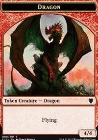 Dragon (006) // Gold (010) Double-sided Token [Commander 2017 Tokens] | Event Horizon Hobbies CA