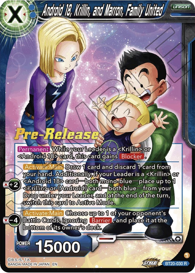 Android 18, Krillin, and Maron, Family United (BT20-030) [Power Absorbed Prerelease Promos] | Event Horizon Hobbies CA