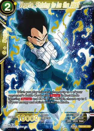 Vegeta, Striving to be the Best (Gold Stamped) (TB3-051) [Mythic Booster] | Event Horizon Hobbies CA