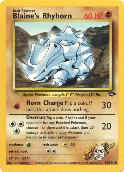 Blaine's Rhyhorn (65/132) [Gym Challenge Unlimited] | Event Horizon Hobbies CA