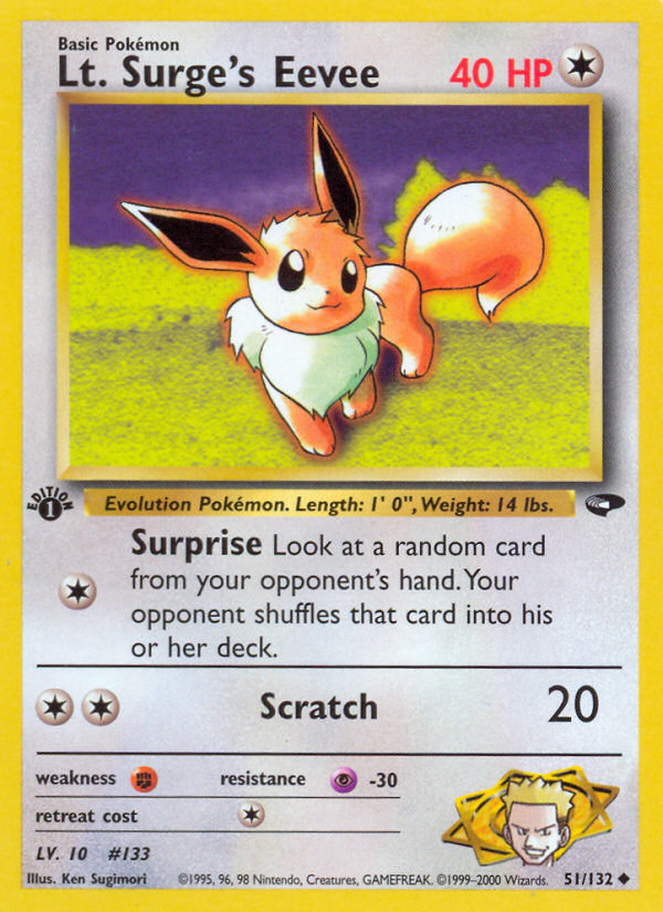 Lt. Surge's Eevee (51/132) [Gym Challenge 1st Edition] | Event Horizon Hobbies CA