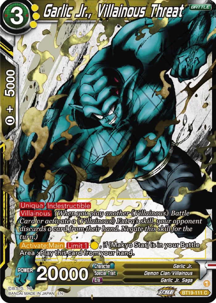 Garlic Jr., Villainous Threat (BT19-111) [Fighter's Ambition] | Event Horizon Hobbies CA