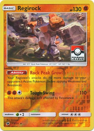 Regirock (53/111) (League Promo) [Sun & Moon: Crimson Invasion] | Event Horizon Hobbies CA