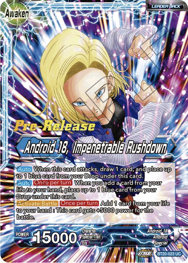 Android 18 // Android 18, Impenetrable Rushdown (BT20-023) [Power Absorbed Prerelease Promos] | Event Horizon Hobbies CA