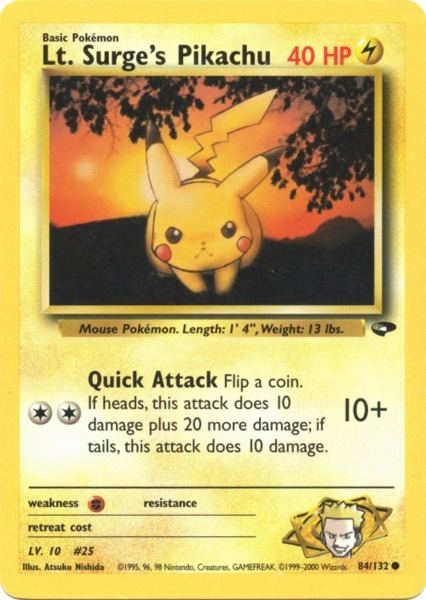 Lt. Surge's Pikachu (84/132) [Gym Challenge Unlimited] | Event Horizon Hobbies CA