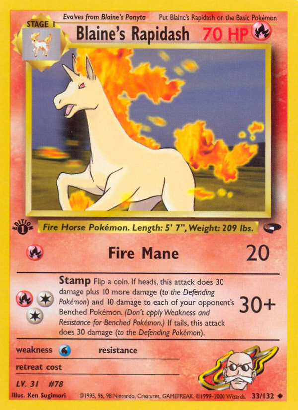 Blaine's Rapidash (33/132) [Gym Challenge 1st Edition] | Event Horizon Hobbies CA