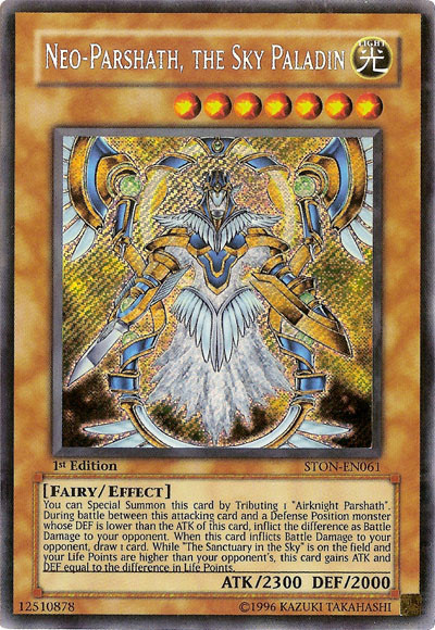 Neo-Parshath, The Sky Paladin [STON-EN061] Secret Rare | Event Horizon Hobbies CA