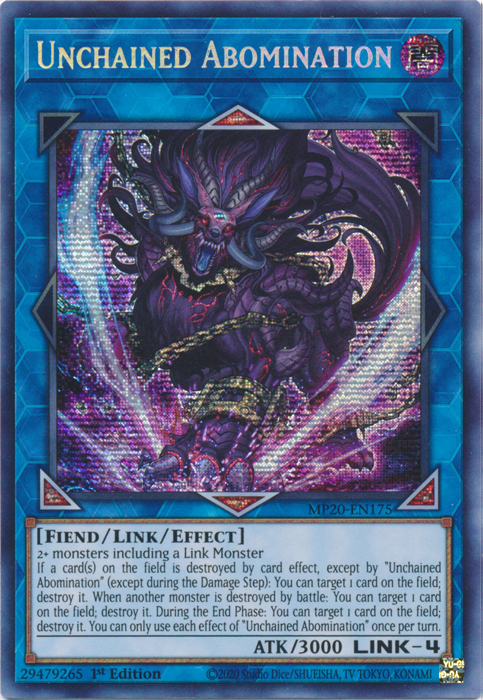 Unchained Abomination [MP20-EN175] Prismatic Secret Rare | Event Horizon Hobbies CA