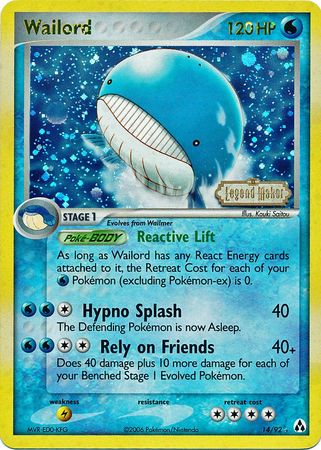 Wailord (14/92) (Stamped) [EX: Legend Maker] | Event Horizon Hobbies CA