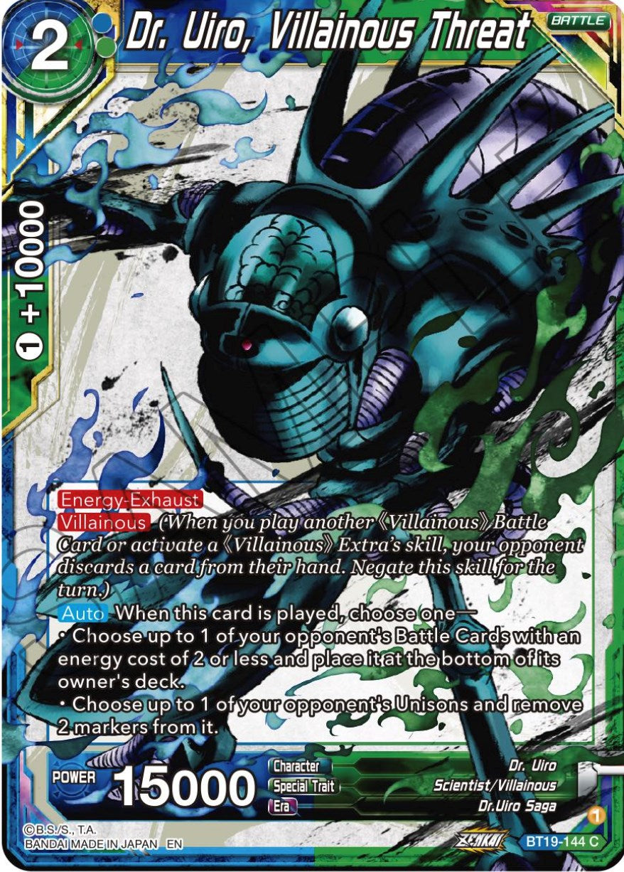 Dr. Uiro, Villainous Threat (BT19-144) [Fighter's Ambition] | Event Horizon Hobbies CA