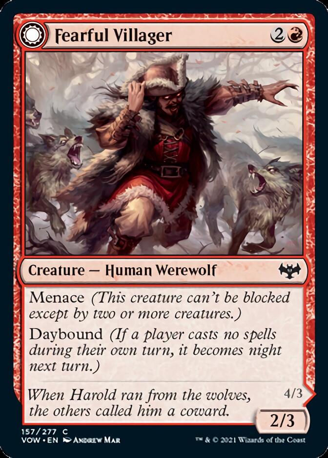 Fearful Villager // Fearsome Werewolf [Innistrad: Crimson Vow] | Event Horizon Hobbies CA