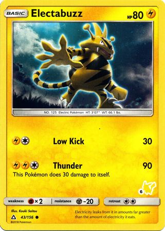 Electabuzz (43/156) (Pikachu Stamp #6) [Battle Academy 2020] | Event Horizon Hobbies CA