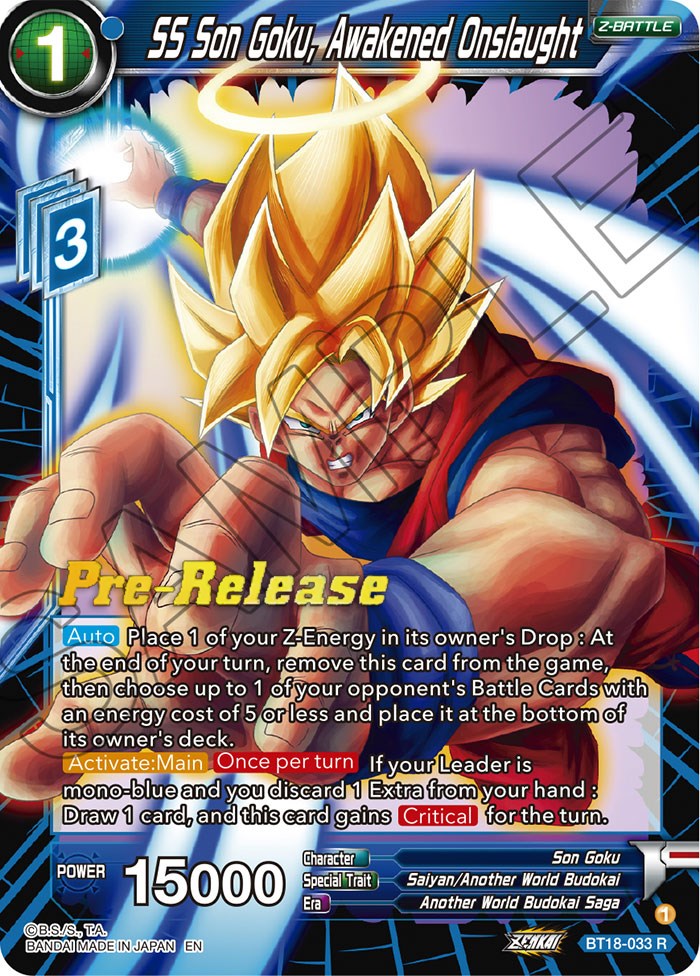 SS Son Goku, Awakened Onslaught (BT18-033) [Dawn of the Z-Legends Prerelease Promos] | Event Horizon Hobbies CA