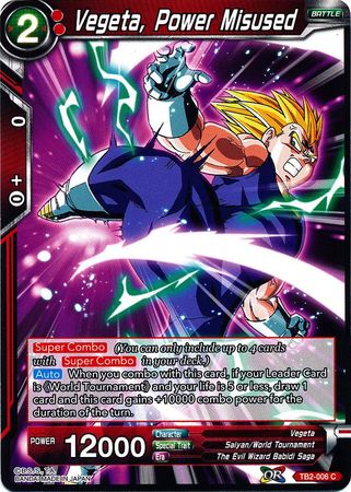 Vegeta, Power Misused (TB2-006) [World Martial Arts Tournament] | Event Horizon Hobbies CA