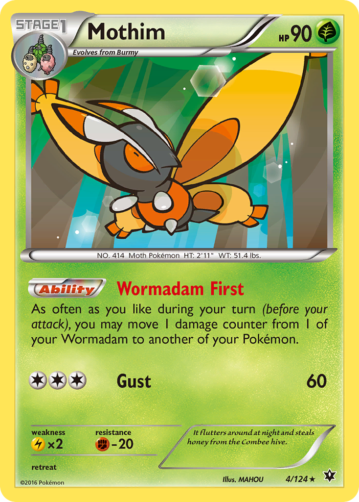 Mothim (4/124) [XY: Fates Collide] | Event Horizon Hobbies CA