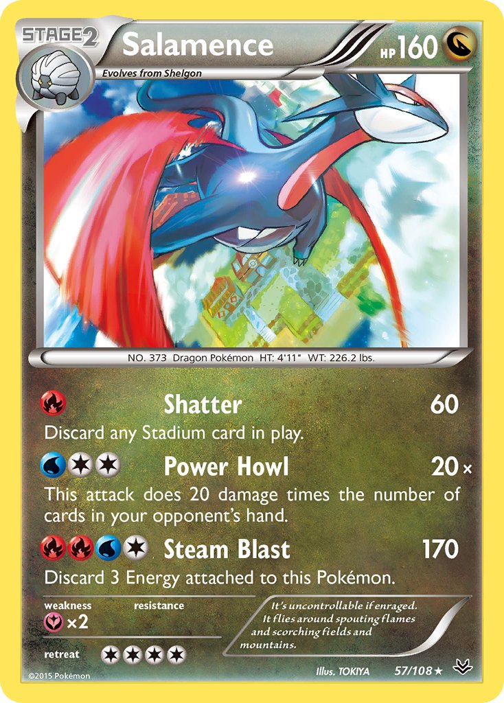 Salamence (57/108) (Theme Deck Exclusive) [XY: Roaring Skies] | Event Horizon Hobbies CA