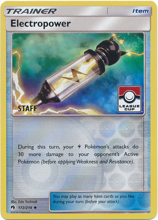 Electropower (172/214) (League Promo Staff) [Sun & Moon: Lost Thunder] | Event Horizon Hobbies CA