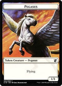 Pegasus // Human Double-sided Token [Commander 2019 Tokens] | Event Horizon Hobbies CA