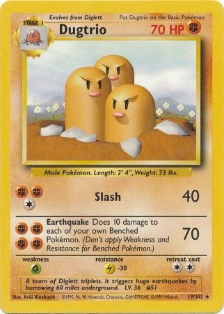 Dugtrio (19/102) [Base Set Unlimited] | Event Horizon Hobbies CA