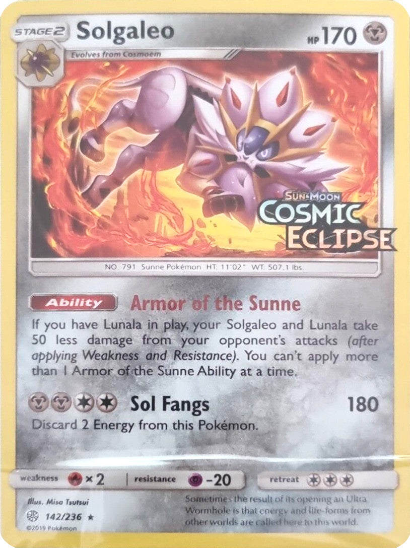 Solgaleo (142/236) (Cosmic Eclipse Stamped) [Sun & Moon: Cosmic Eclipse] | Event Horizon Hobbies CA