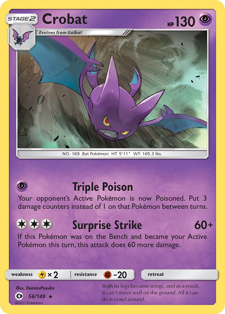 Crobat (56/149) (Prerelease Kit Exclusive) (Theme Deck Exclusive) [Sun & Moon: Base Set] | Event Horizon Hobbies CA