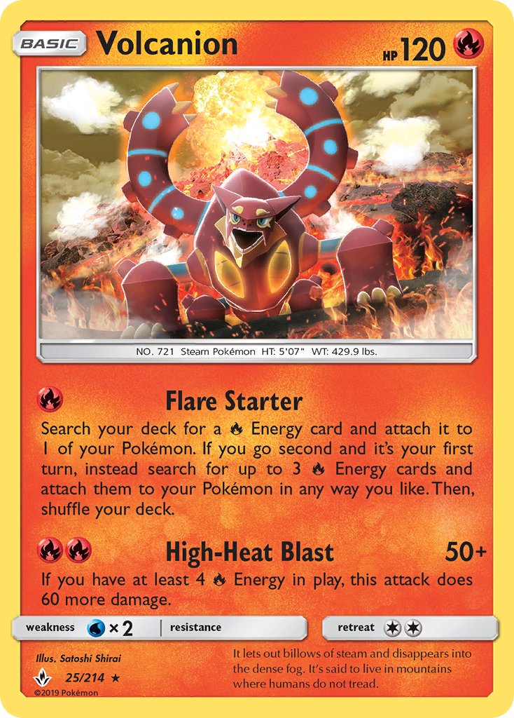 Volcanion (25/214) (Theme Deck Exclusive) [Sun & Moon: Unbroken Bonds] | Event Horizon Hobbies CA