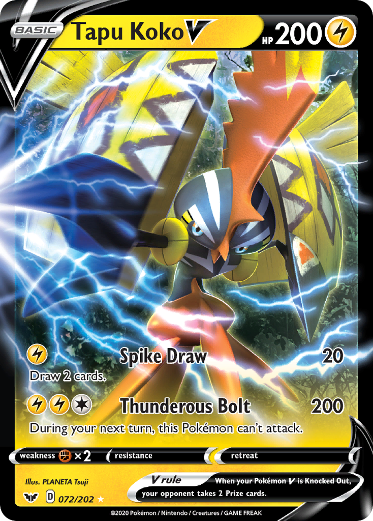 Tapu Koko V (072/202) [Sword & Shield: Base Set] | Event Horizon Hobbies CA