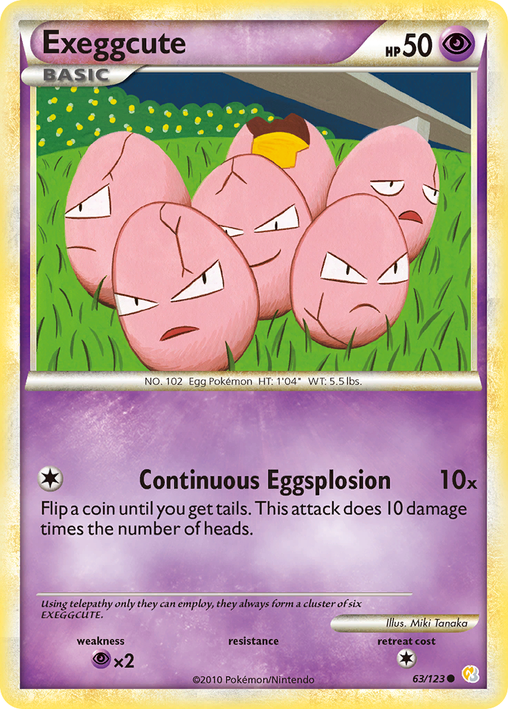 Exeggcute (63/123) [HeartGold & SoulSilver: Base Set] | Event Horizon Hobbies CA