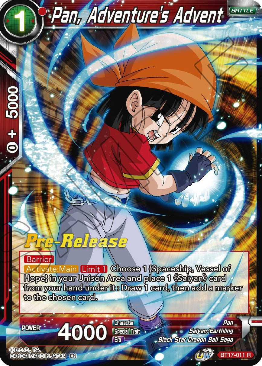 Pan, Adventure's Advent (BT17-011) [Ultimate Squad Prerelease Promos] | Event Horizon Hobbies CA