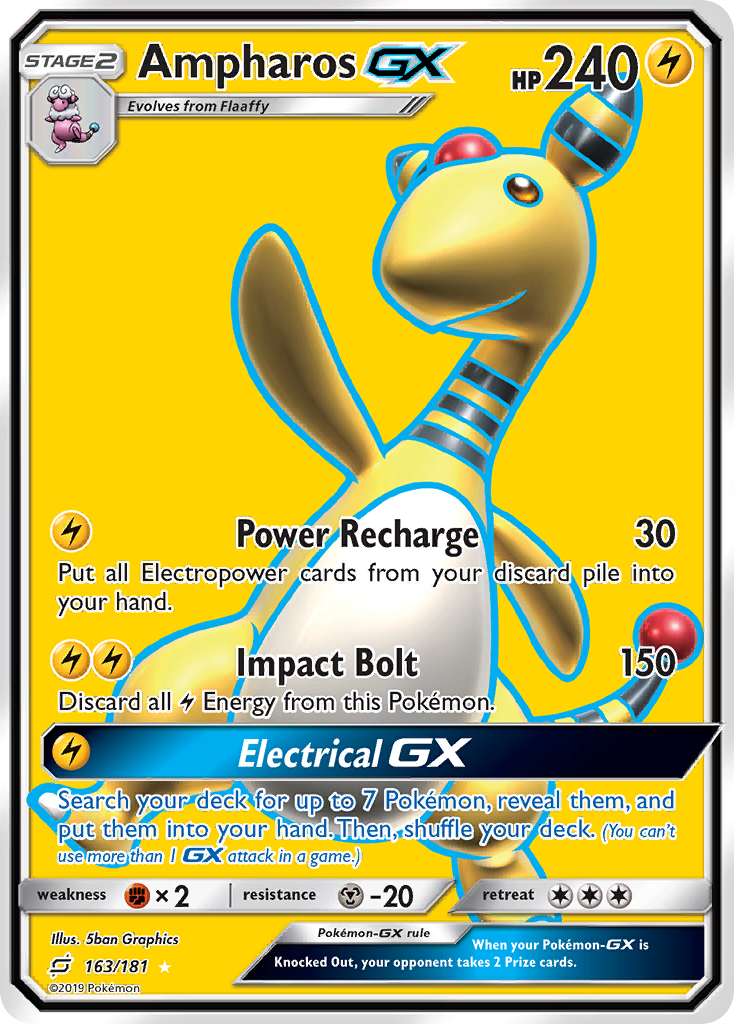 Ampharos GX (163/181) [Sun & Moon: Team Up] | Event Horizon Hobbies CA