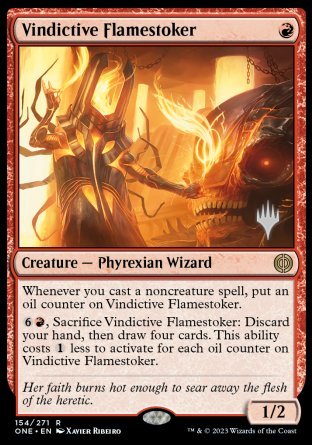 Vindictive Flamestoker (Promo Pack) [Phyrexia: All Will Be One Promos] | Event Horizon Hobbies CA