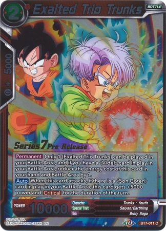 Exalted Trio Trunks (BT7-011_PR) [Assault of the Saiyans Prerelease Promos] | Event Horizon Hobbies CA