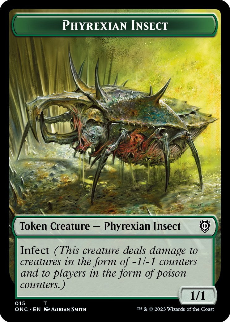 Phyrexian Wurm // Phyrexian Insect Double-Sided Token [Phyrexia: All Will Be One Commander Tokens] | Event Horizon Hobbies CA