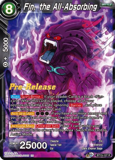 Fin, the All-Absorbing (BT15-127) [Saiyan Showdown Prerelease Promos] | Event Horizon Hobbies CA