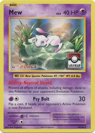 Mew (53/108) (League Promo 4th Place) [XY: Evolutions] | Event Horizon Hobbies CA