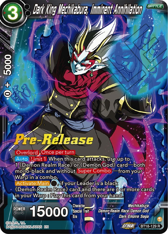 Dark King Mechikabura, Imminent Annihilation (BT18-129) [Dawn of the Z-Legends Prerelease Promos] | Event Horizon Hobbies CA