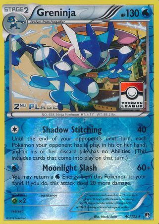 Greninja (40/122) (League Promo 2nd Place) [XY: BREAKpoint] | Event Horizon Hobbies CA